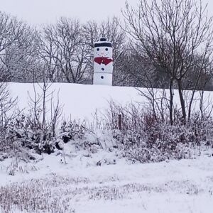 snögubbbe av rundbalar